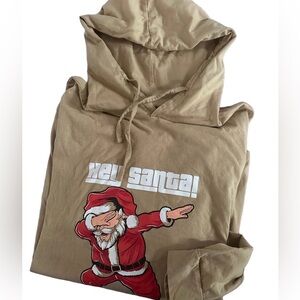 Men’s Denim & Flower‎ Santa Dab Hoodie LS Tee Shirt size XL